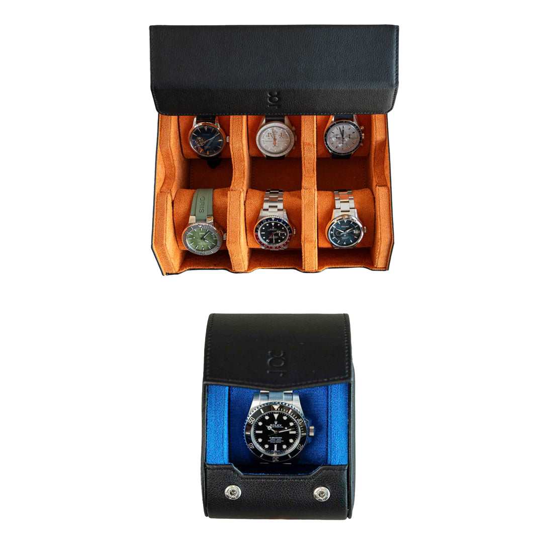 Make your own set (6 Slot Watchbox + Single Watch Roll)