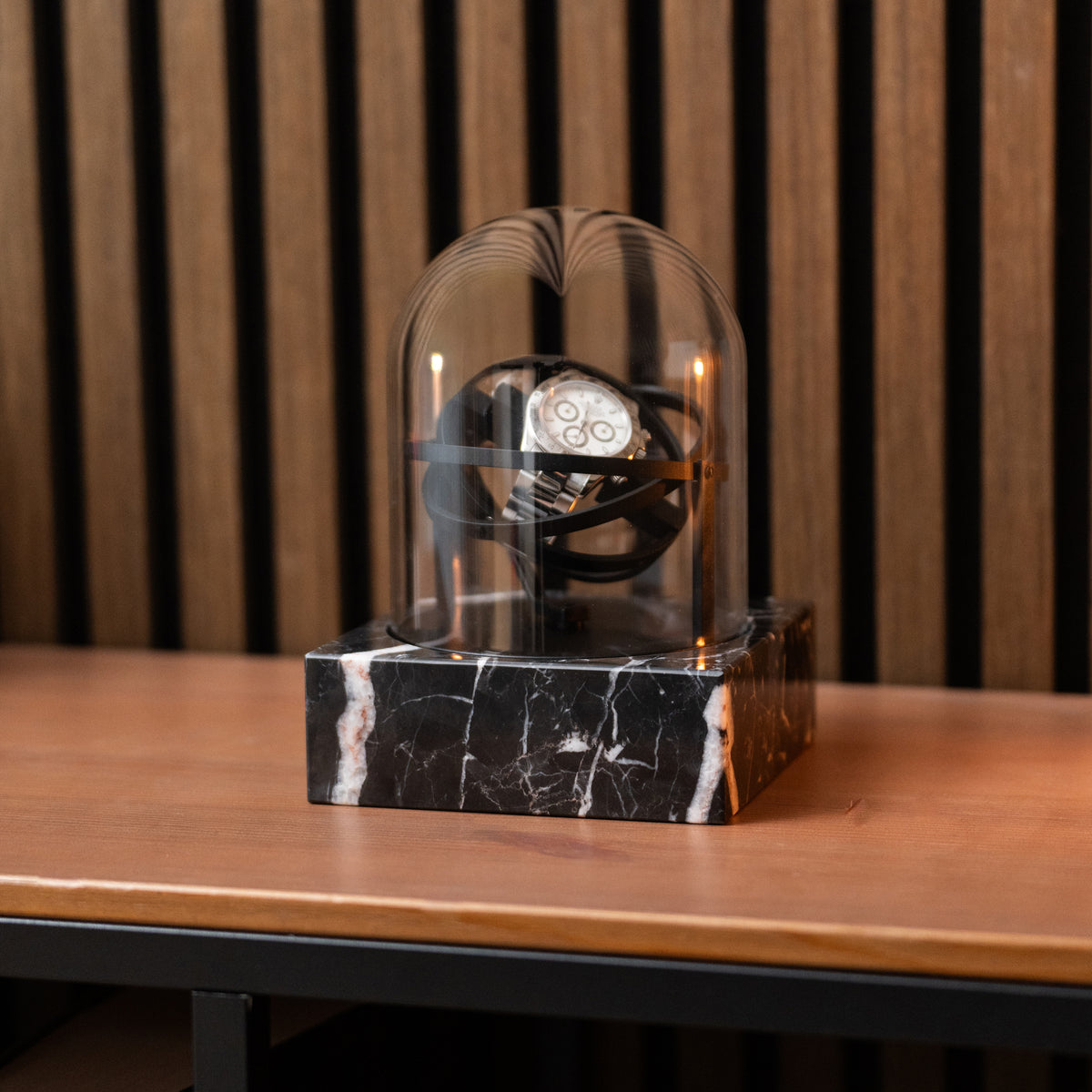 Orbital Watch Winder - Single Black Marble