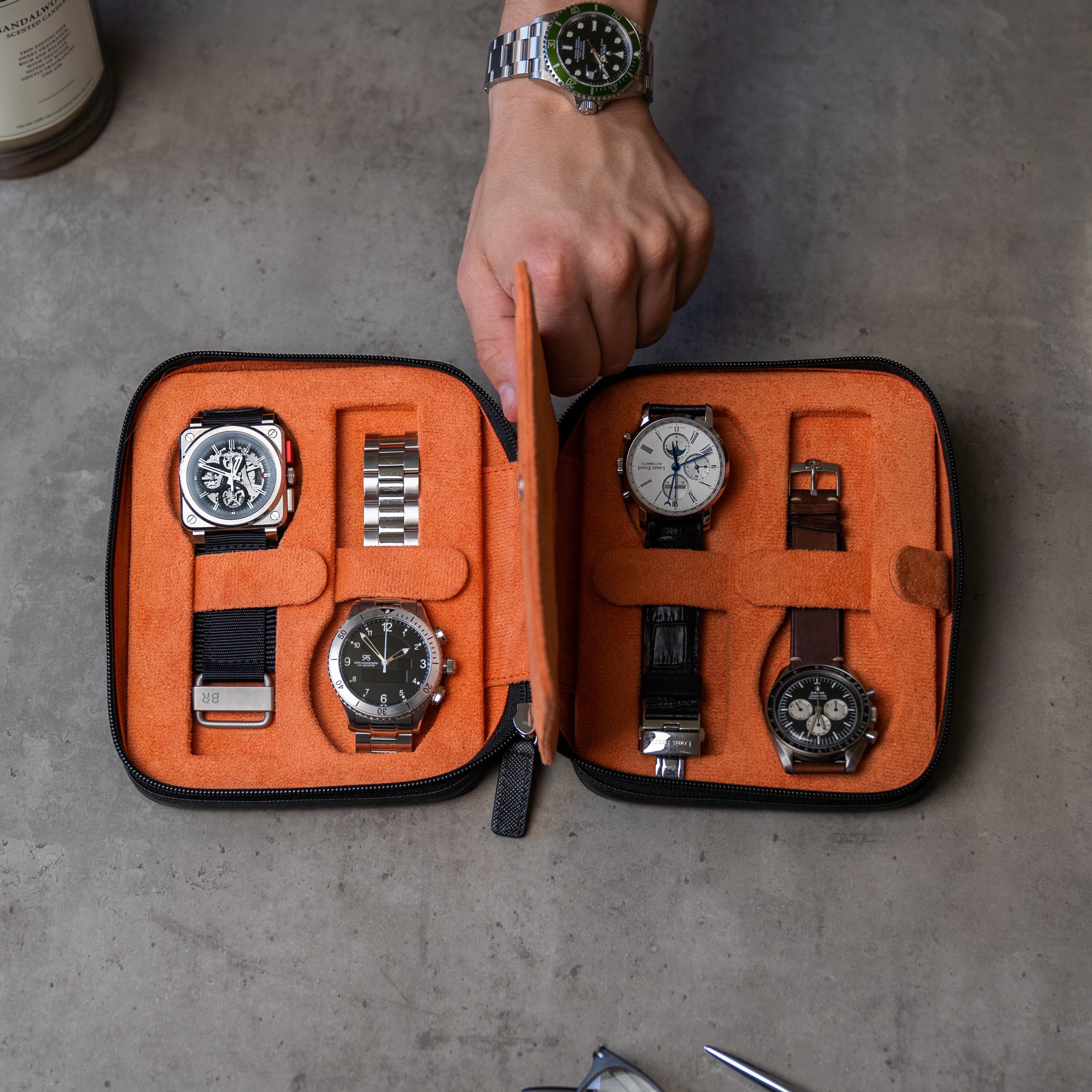 Watch Case For 4 Watches - Black