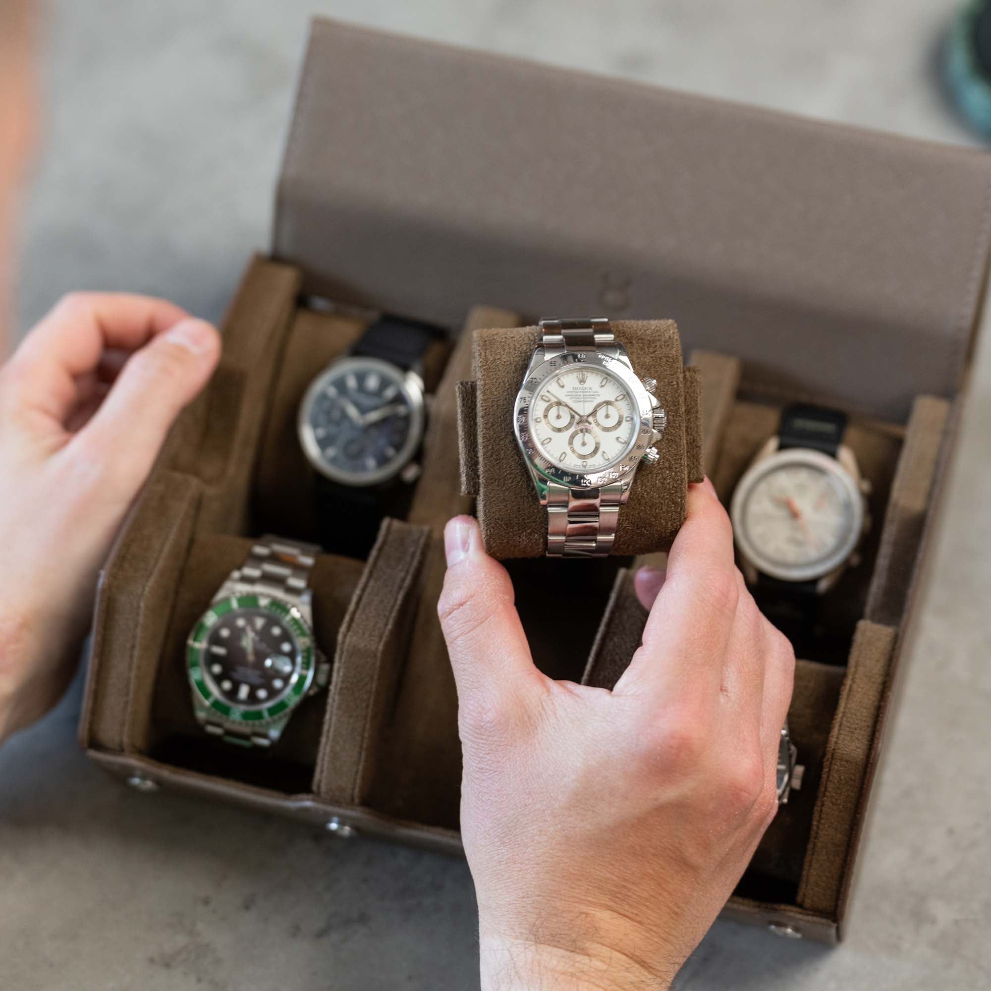 Hexagon Light Brown For 6 Watches