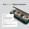 Personalized Travel Watch Roll Extra Large - Dark Green Litchi