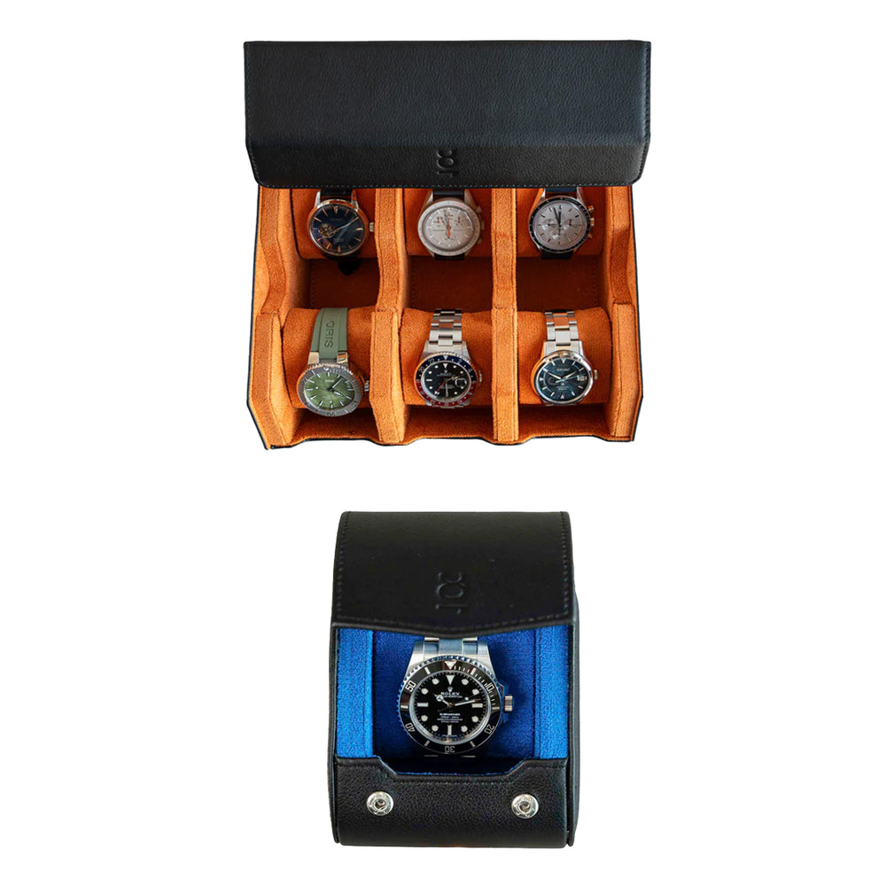 Make your own set (6 Slot Watchbox + Single Watch Roll)