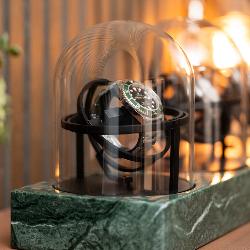 Orbital Watch Winder - Green Marble Trio