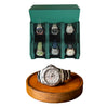 Green Saffiano Brown Watchmat
