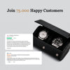 Two Slot Watch Roll - All Black Saffiano