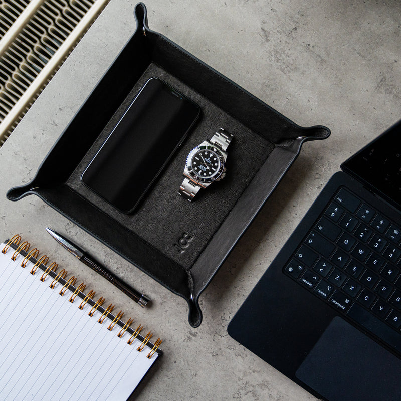 Watch Tray - Black Leather