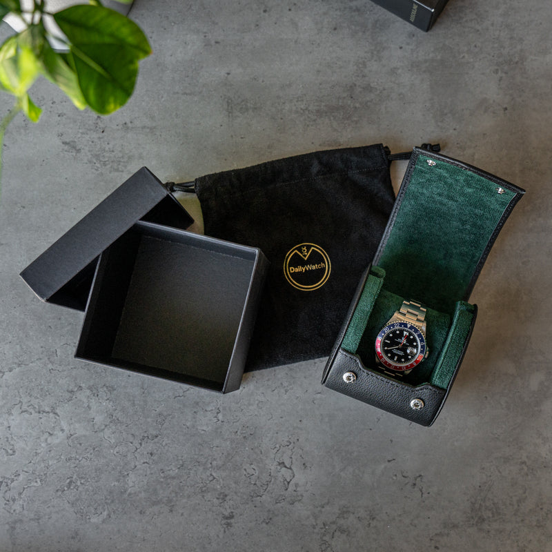 Black Green Single Watch Roll