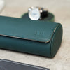 Personalized Watch Roll Large - Dark Green Litchi