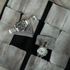 Leather Watch Roll - Black Grey