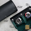Information about the personalized Watch Roll For 2 Watches Black Green
