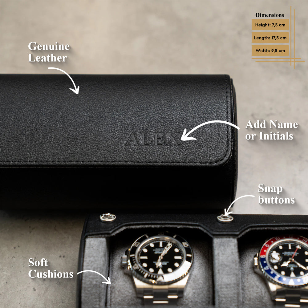 Information about the personalized 2 slot watch roll