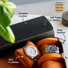 Personalized Watch Roll Black Orange - Add name or initials