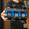 Specific information about the personalized watch roll for 3 watches in black blue