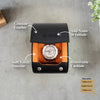 Information about the Personalized watch roll for 1 watch in black orange