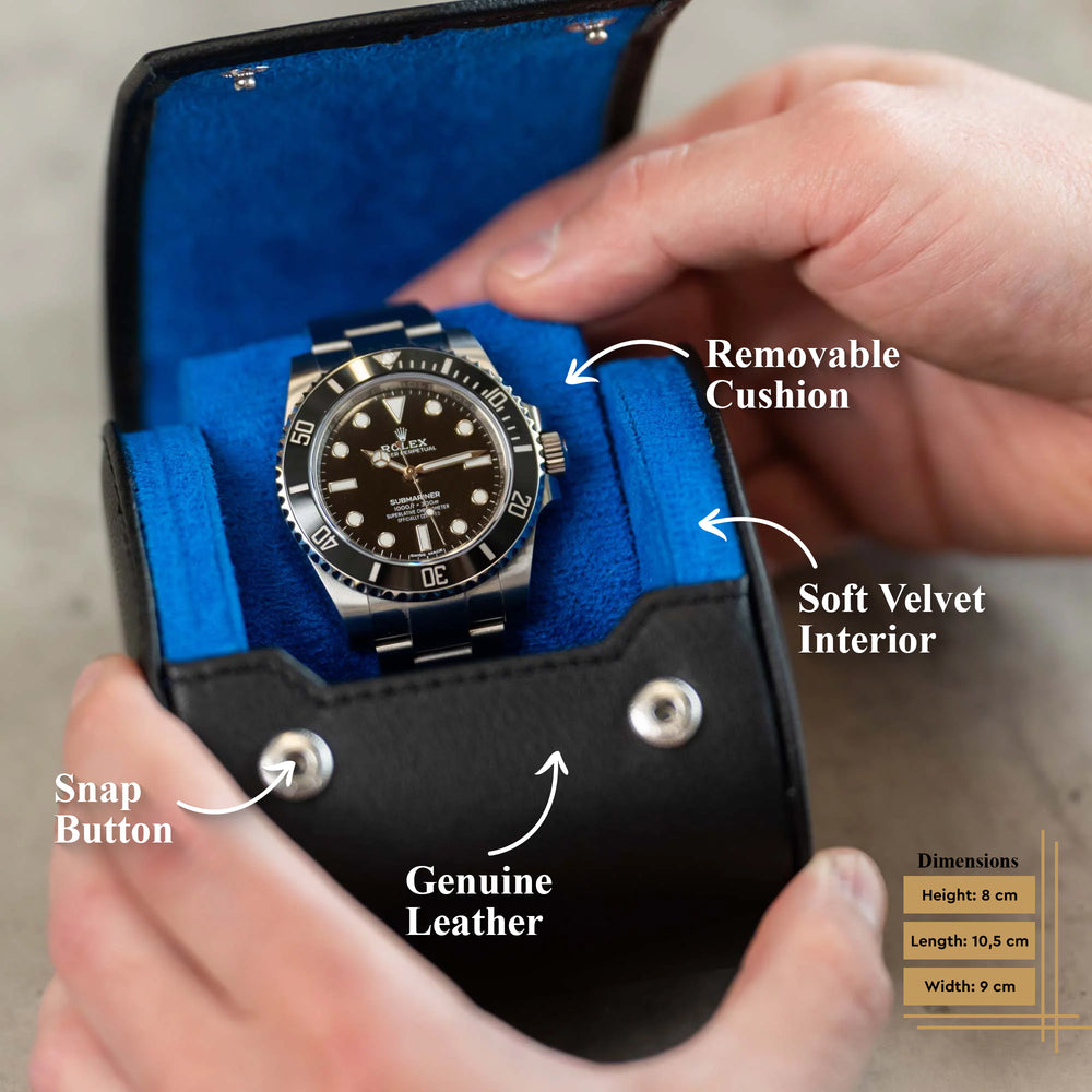Information about the single watch roll - black blue