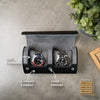 Info about the two slot watch roll in black grey