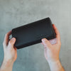 Viewing the personalized watch roll in all black 