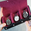 Showing the personalized black cherry large watch roll