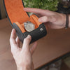 Personalized watch roll for 1 watch in black orange