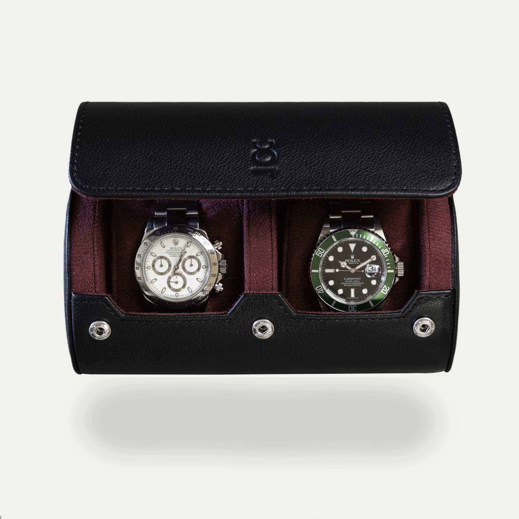 watch roll in purple color for 2 watches
