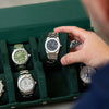 Hexagon Green Saffiano 8 Slot Watch Box