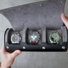 Watch Roll for three watches in Black Grey