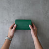 Two Slot Watch Roll Green Saffiano